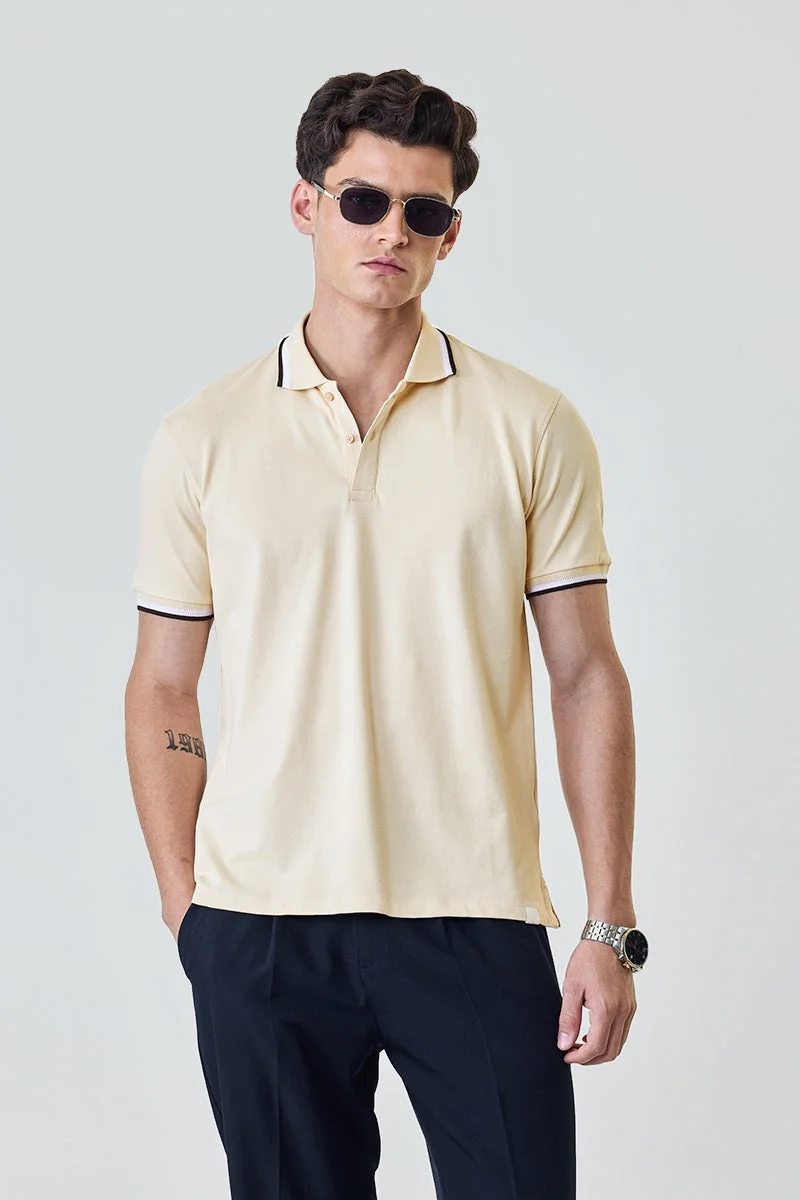SNITCH Regular Fit Stretch Core Lab Polo T-Shirt